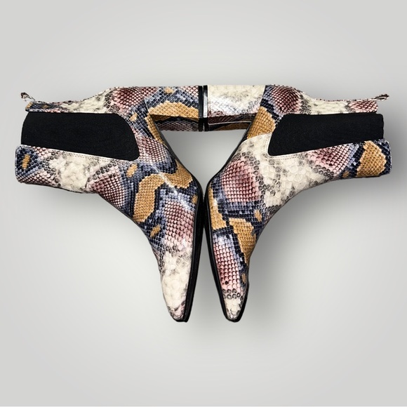 SHEIN Colorful Snakeskin Pull on Heeled Ankle Boots with Pointy Toe Size… - Picture 6 of 11